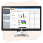   23" HP Elite Display E232 monitor 1920x1080 besárgult fehér  A-