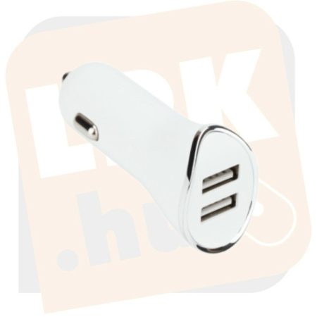 Autóstöltő - VCOM M077 (2db USB PORT fehér)