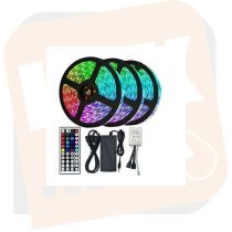   15 m Led Szalag Színes RGB adapterrel 44 gombos távírányítóval